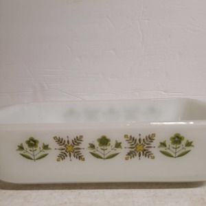 Anchor Hocking Vintage Green Meadow 1qt. Loaf Dish